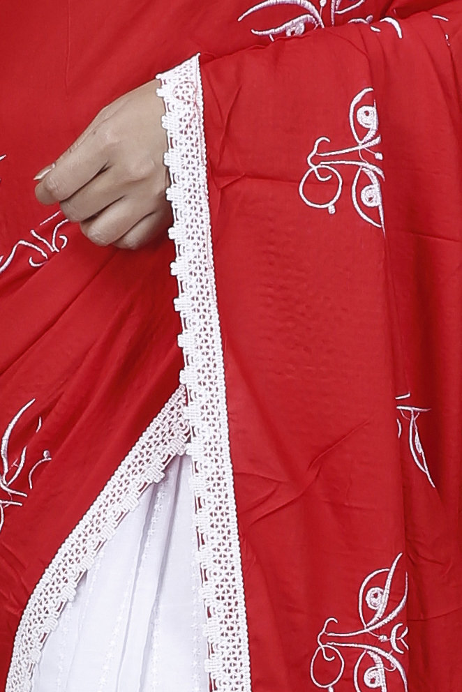 Red Pure Cotton Tiro Hand Loom Saree (13)